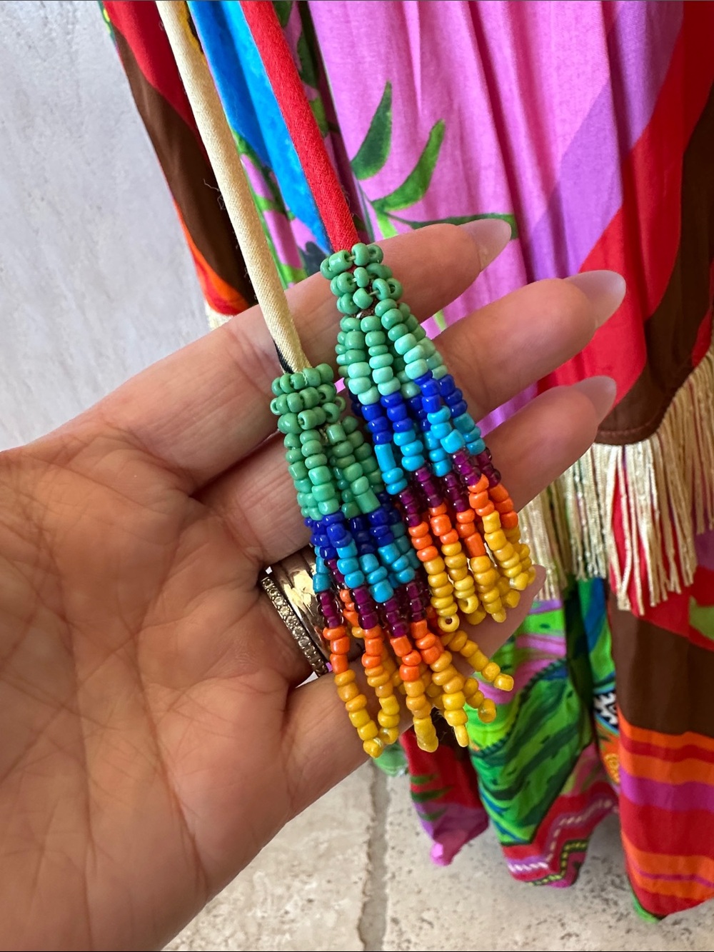 FARM Rio Multicolor Tropical Fringe Dress - Picture 4 of 5